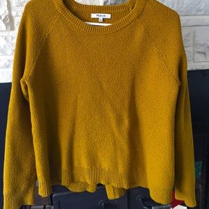 Madewell Crossback Detail Sweater - Mustard Yellow